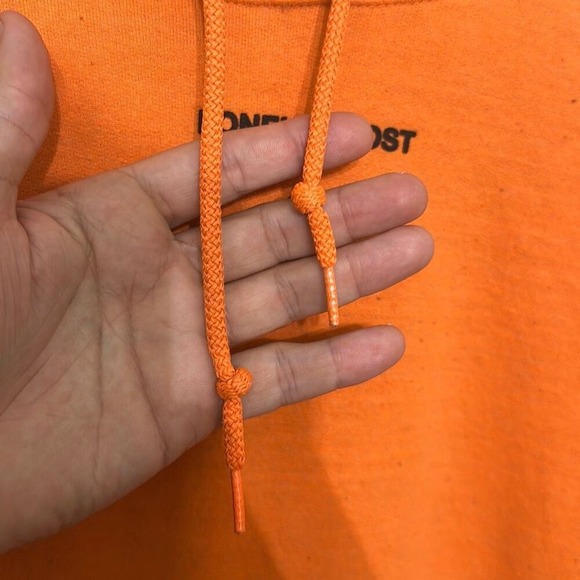 Lonely Ghost Mens Orange Text Me When You Get Home Pullover Hoodie Size Large - Picture 3 of 6